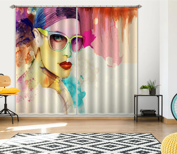 3D Watercolor Painting 634 Curtains Drapes