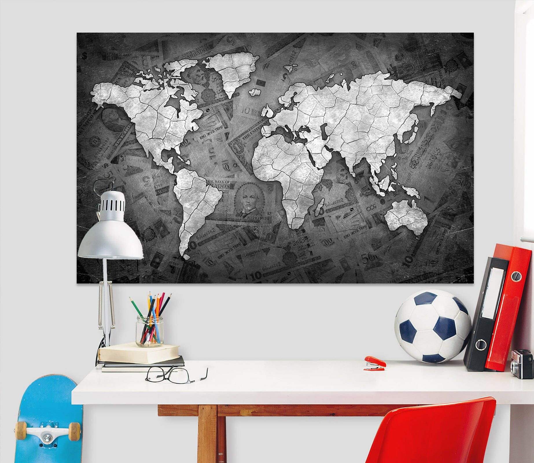 3D White Clouds 109 World Map Wall Sticker Wallpaper AJ Wallpaper 2 