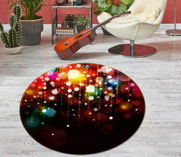 3D Color Aperture 54127 Christmas Round Non Slip Rug Mat Xmas
