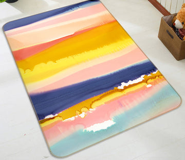3D Color Bar Pattern 65013 Non Slip Rug Mat