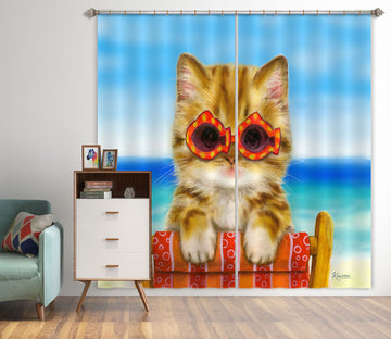 3D Glasses Cat 9059 Kayomi Harai Curtain Curtains Drapes