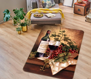 3D Red Wine Fruit 32208 Non Slip Rug Mat