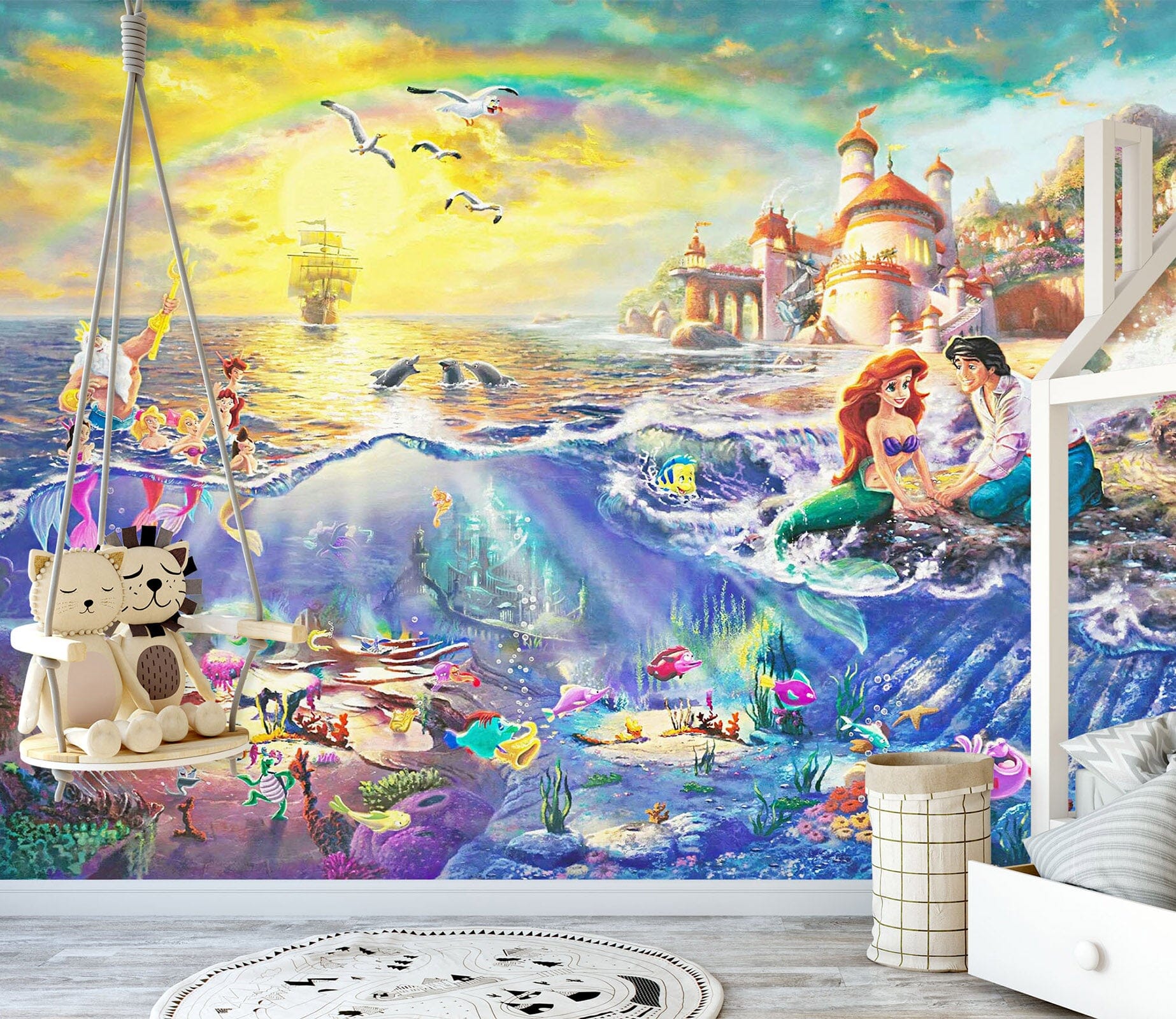 3D Mermaid Castle 1668 Wall Murals Wallpaper AJ Wallpaper 2 