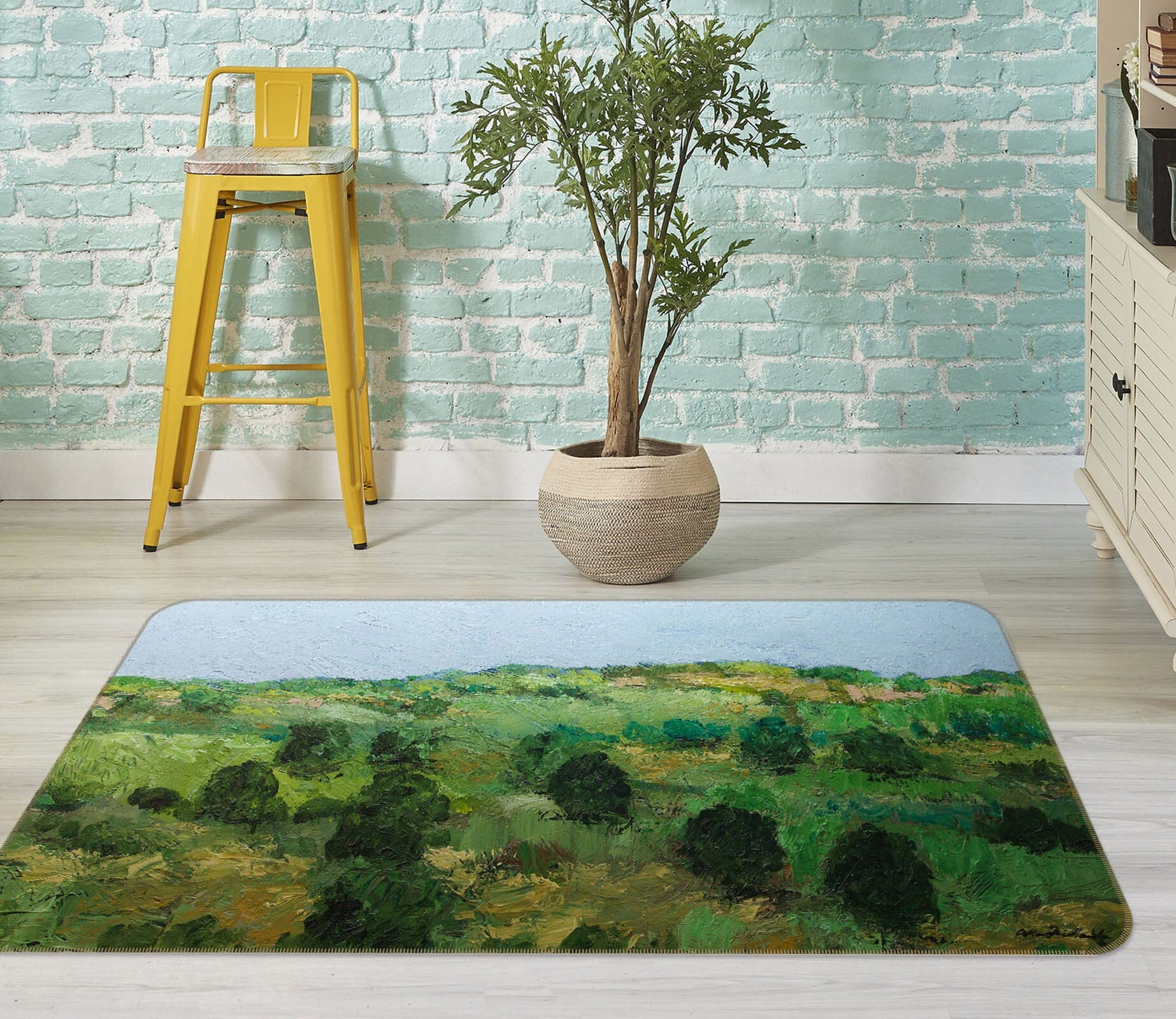 3D Field Tree 1071 Allan P. Friedlander Rug Non Slip Rug Mat Mat AJ Creativity Home 