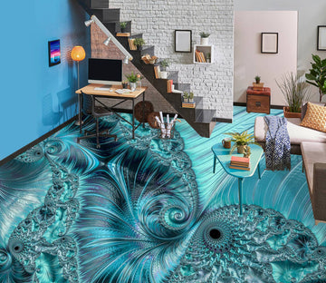 3D Blue Pattern Thread 102145 Andrea Haase Floor Mural