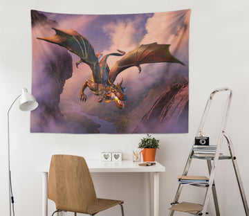 3D Flying Dragon 111129 Jerry LoFaro Tapestry Hanging Cloth Hang