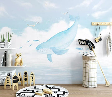 3D Blue Whale 2164 Wall Murals Wallpaper AJ Wallpaper 2 