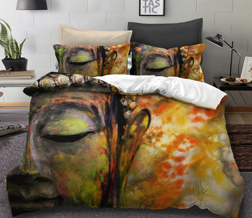 3D Buddha Face 1021 Bed Pillowcases Quilt
