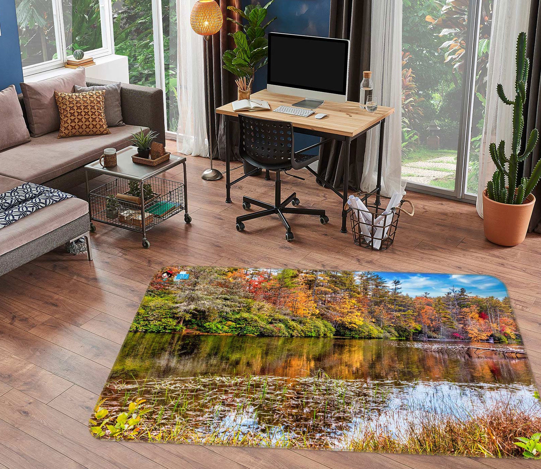 3D Forest River 5148 Beth Sheridan Rug Non Slip Rug Mat