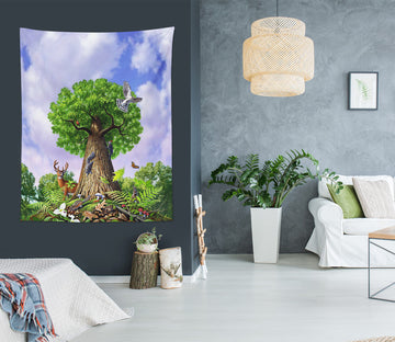 3D Trees Animal 111158 Jerry LoFaro Tapestry Hanging Cloth Hang