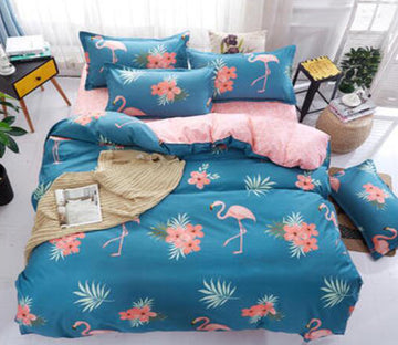 3D Flower Flamingo 4079 Bed Pillowcases Quilt