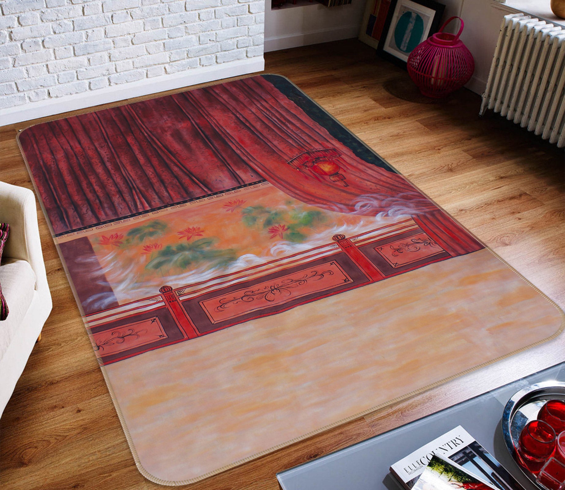 3D Painting Screen 76084 Non Slip Rug Mat