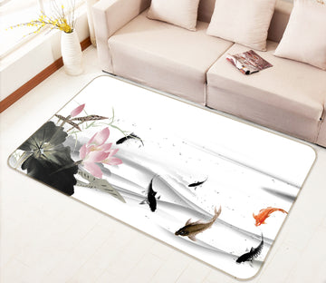 3D Lotus Carp 76019 Non Slip Rug Mat