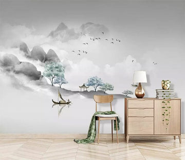 3D Tree Boat 1767 Wall Murals Wallpaper AJ Wallpaper 2 