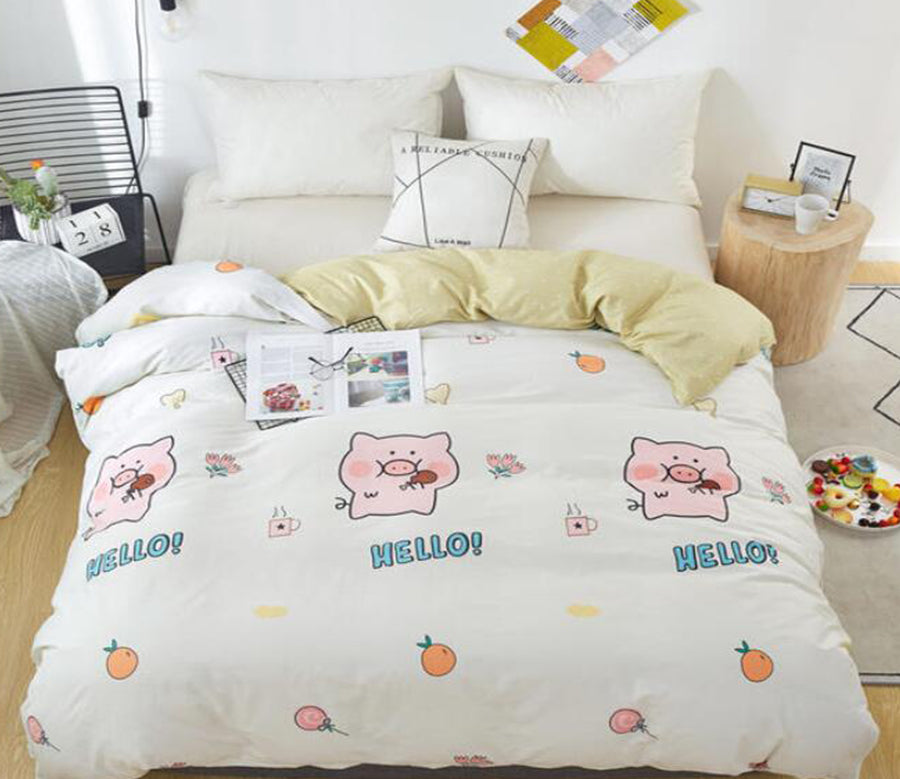 3D Piggy 3030 Bed Pillowcases Quilt