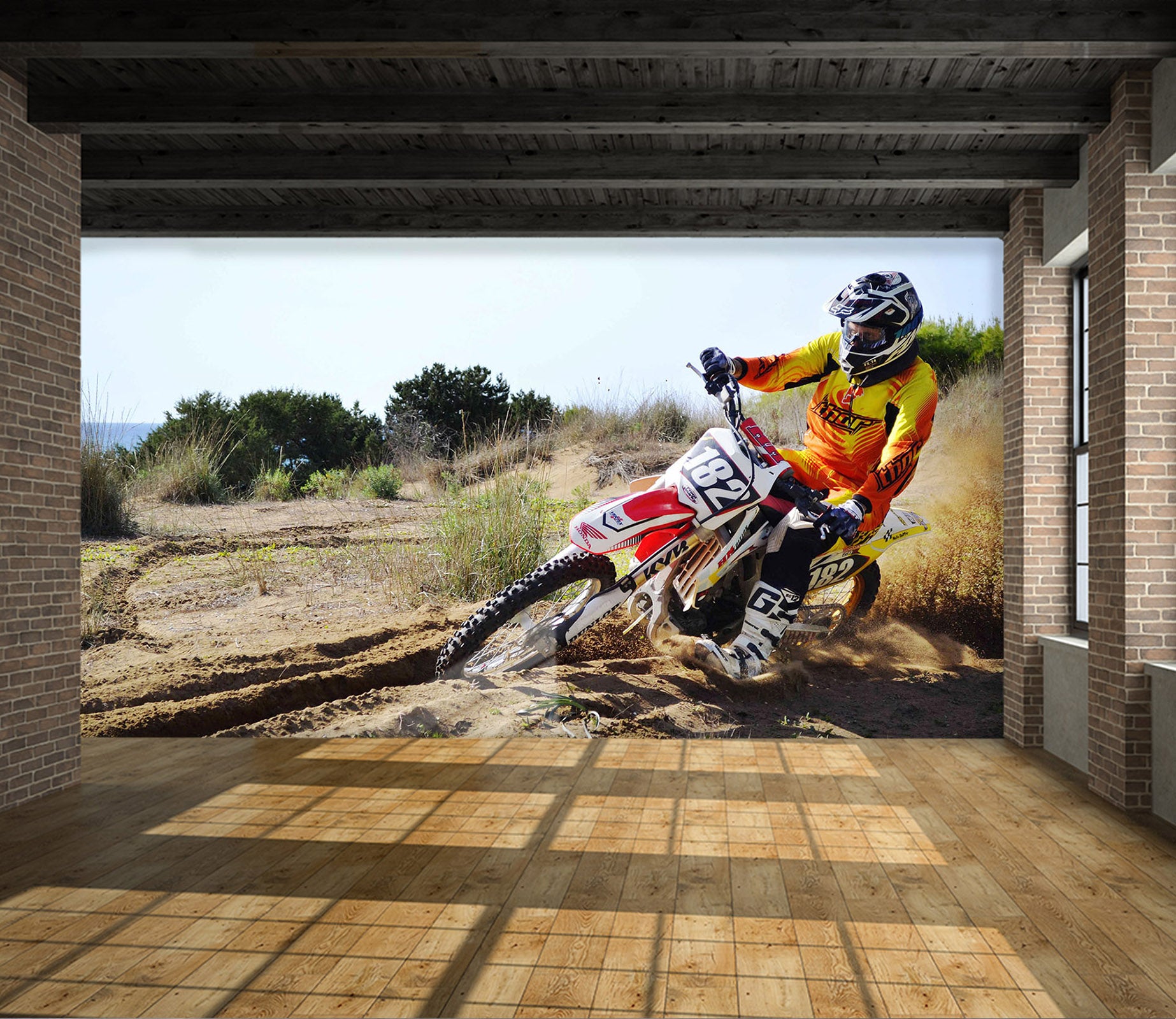 3D Motocross Land 116 Vehicle Wall Murals