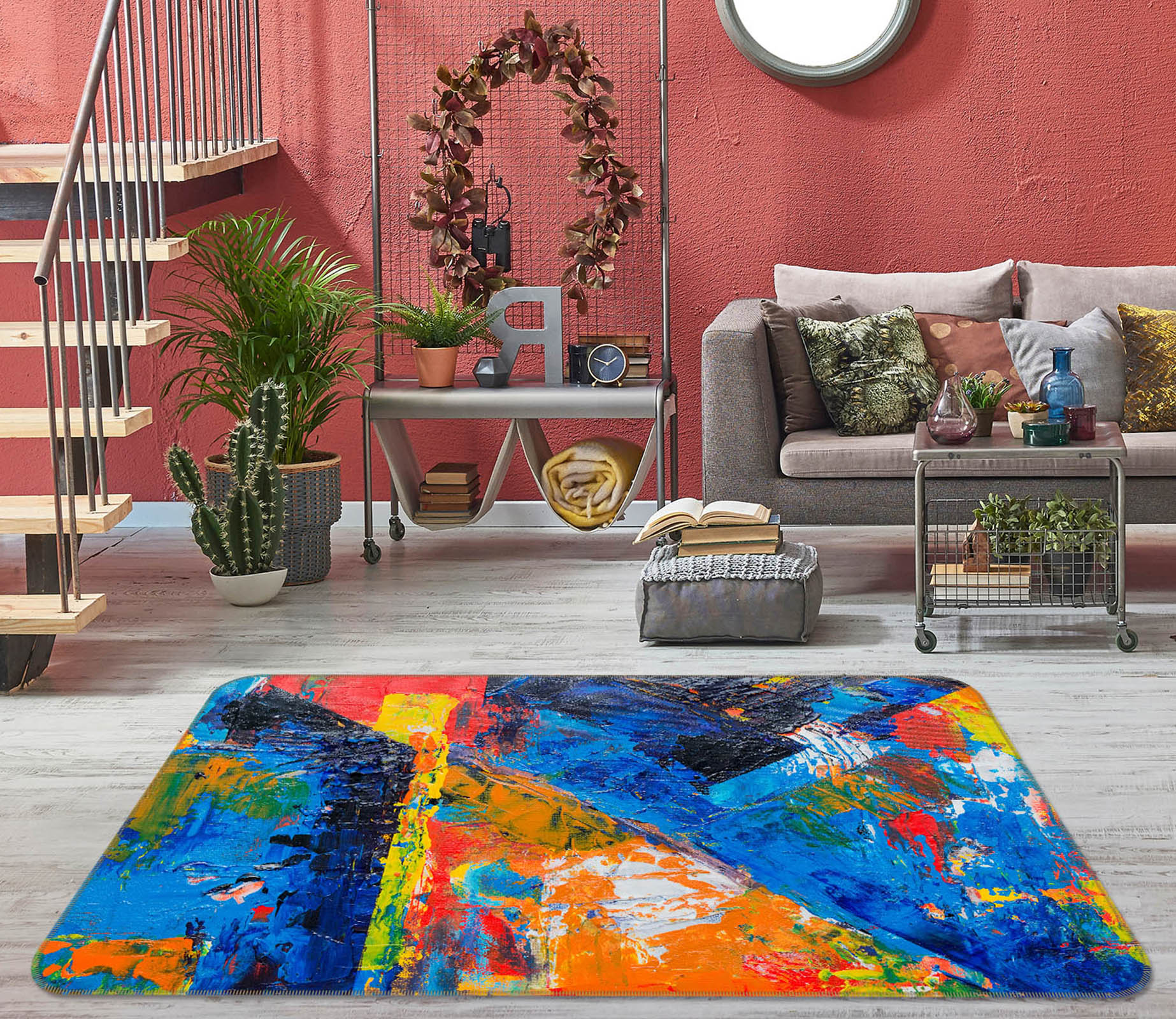 3D Colorful Pattern 29119 Non Slip Rug Mat