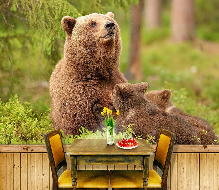 3D Brown Bear 1062 Wall Murals Wallpaper AJ Wallpaper 2 