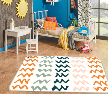 3D Colorful Wave Pattern 107134 Kashmira Jayaprakash Rug Non Slip Rug Mat