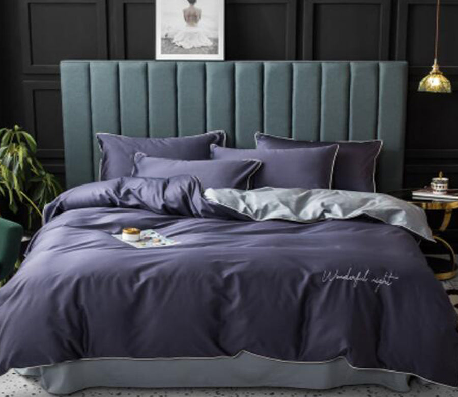 3D Dark Purple 15215 Bed Pillowcases Quilt