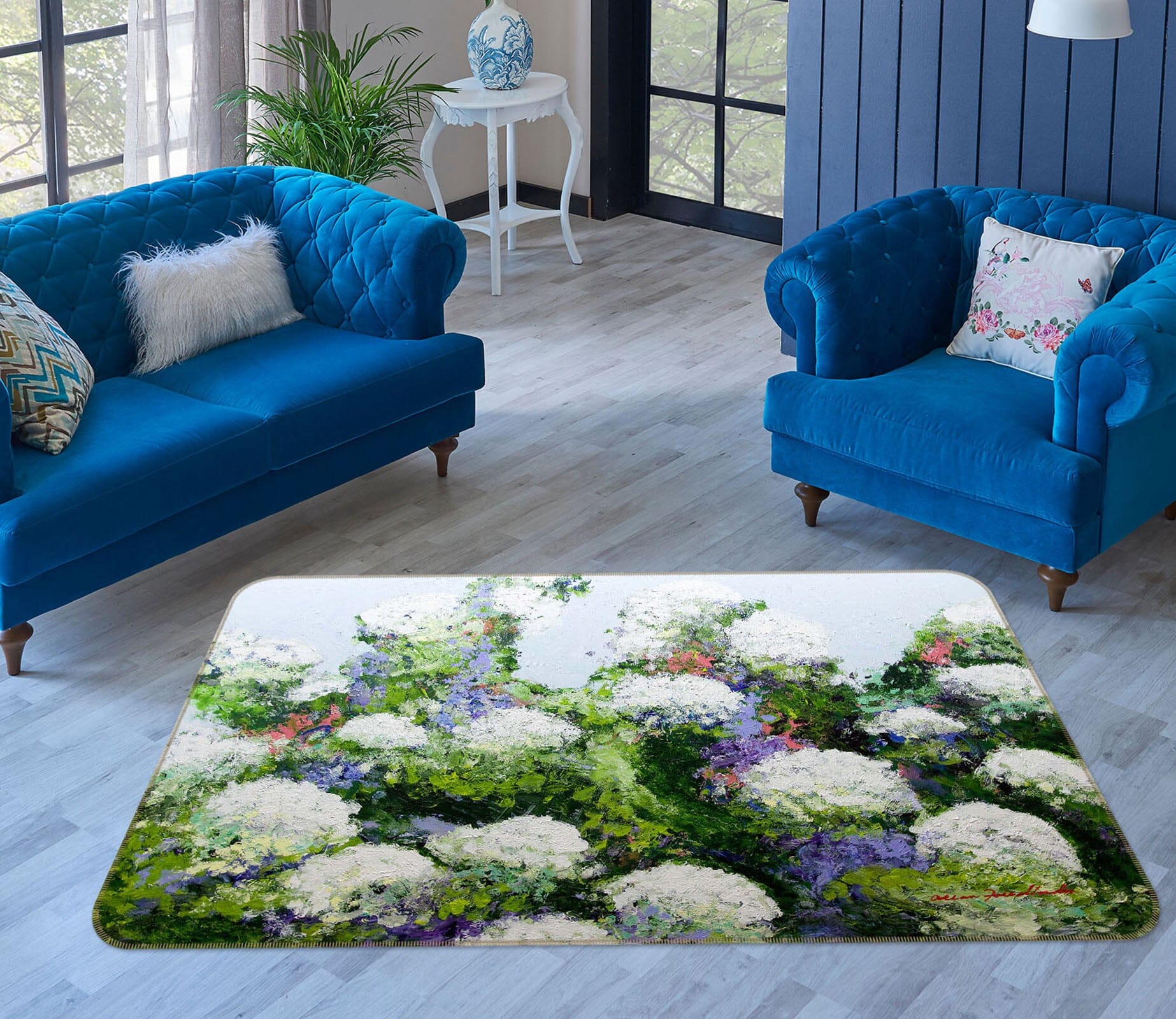 3D White Camellia 1113 Allan P. Friedlander Rug Non Slip Rug Mat Mat AJ Creativity Home 