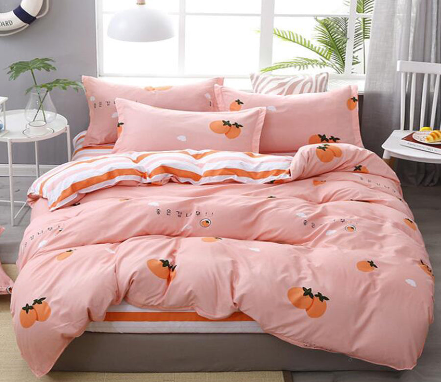 3D Pink Bottom Tomato 2146 Bed Pillowcases Quilt