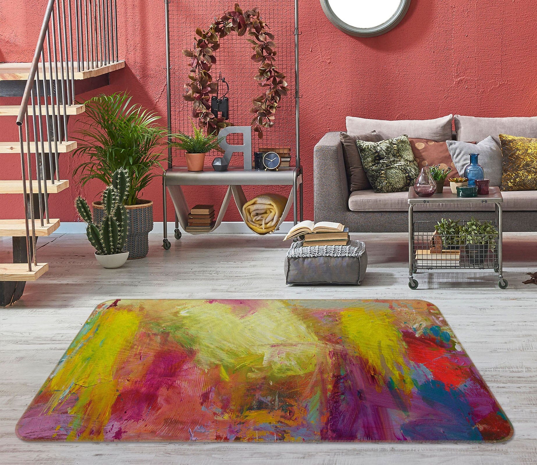 3D Golden Graffiti 1017 Allan P. Friedlander Rug Non Slip Rug Mat Mat AJ Creativity Home 