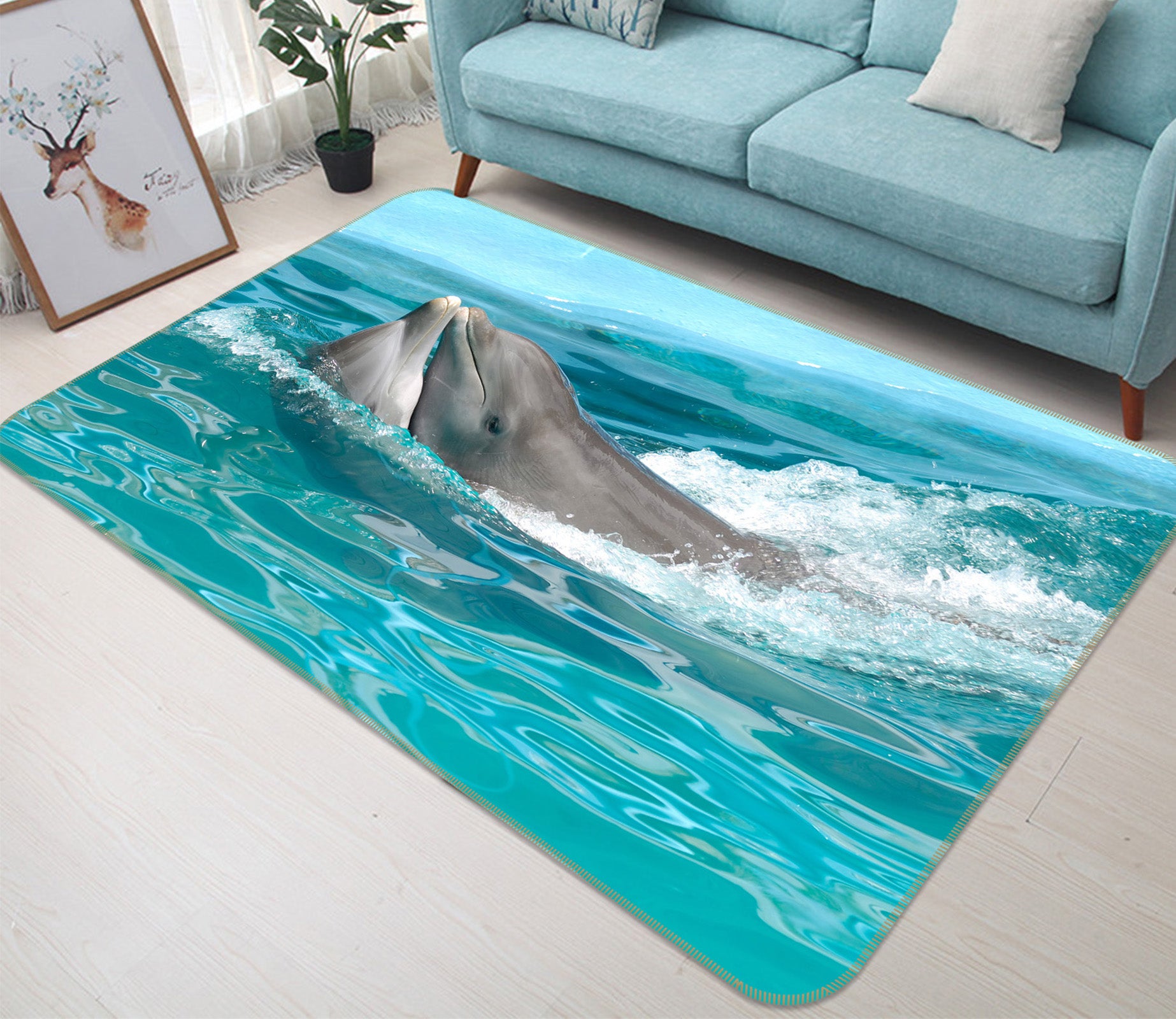 3D Dolphins 38115 Animal Non Slip Rug Mat