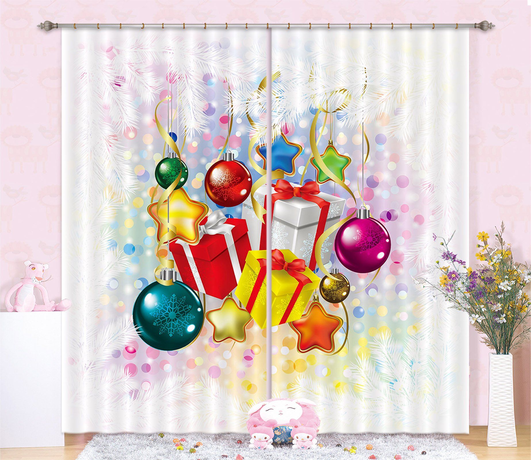 3D Color Ball Gift Box 83 Curtains Drapes Curtains AJ Creativity Home 