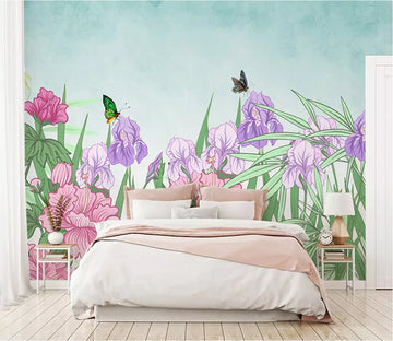 3D Flower Butterfly 1771 Wall Murals Wallpaper AJ Wallpaper 2 