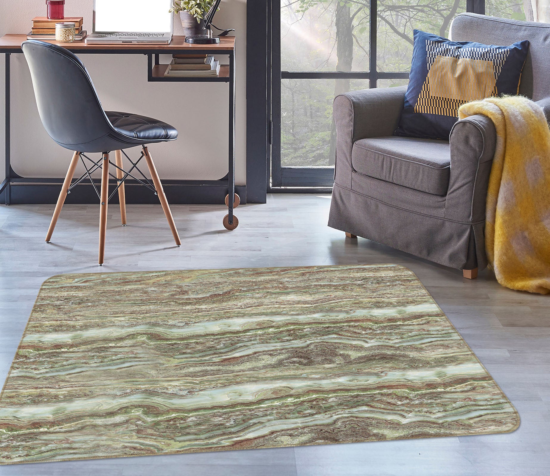 3D Marble Pattern 27120 Non Slip Rug Mat