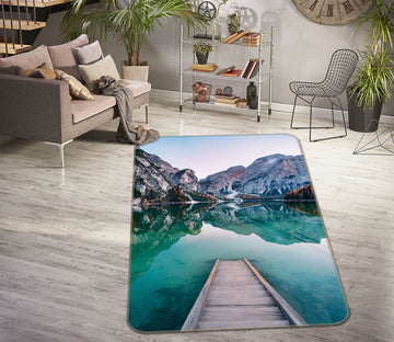 3D Mountains Lake 26154 Non Slip Rug Mat