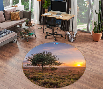 3D Green Tree 7375 Assaf Frank Rug Round Non Slip Rug Mat