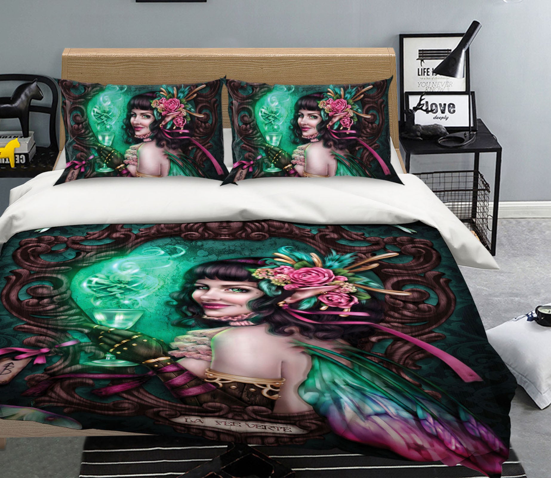 3D Pink Flower Woman 8859 Brigid Ashwood Bedding Bed Pillowcases Quilt Cover Duvet Cover