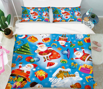 3D Santa Claus Gift 51085 Christmas Quilt Duvet Cover Xmas Bed Pillowcases