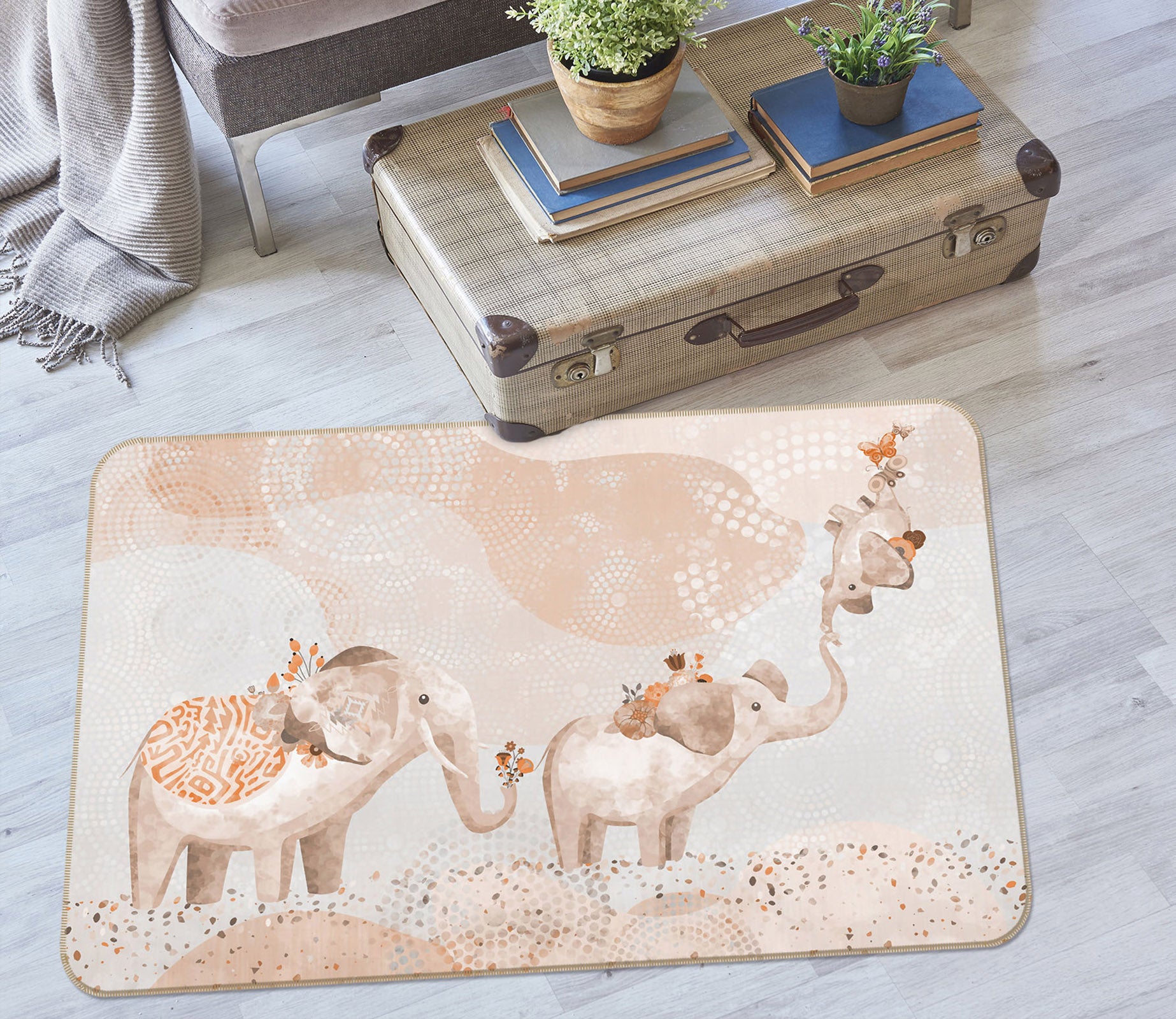 3D Elephant 34043 Non Slip Rug Mat