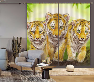 3D Hand Drawn Tiger 9064 Kayomi Harai Curtain Curtains Drapes