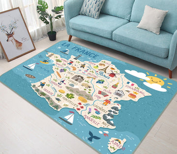 3D Five Star Pattern 267 World Map Non Slip Rug Mat Mat AJ Creativity Home 