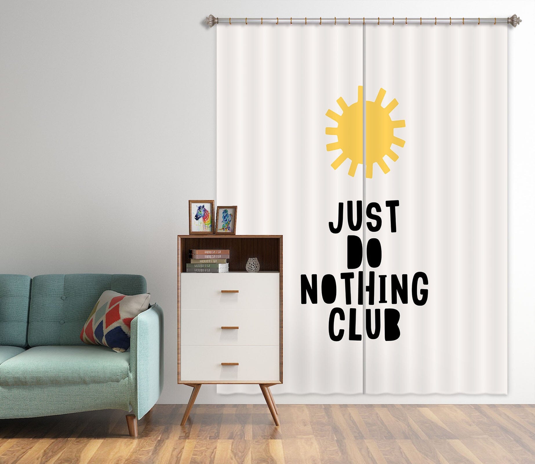 3D Yellow Gear 1040 Boris Draschoff Curtain Curtains Drapes Curtains AJ Creativity Home 