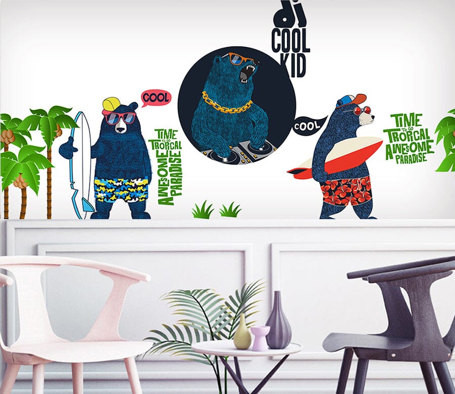 3D Grizzly Bear WC041 Wall Murals Wallpaper AJ Wallpaper 2 