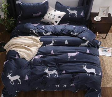 3D Deer Christmas Tree 12187 Bed Pillowcases Quilt