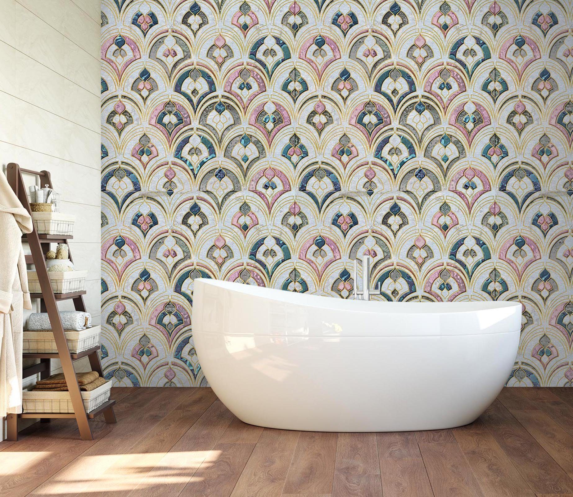 3D Fish Scale 042 Marble Tile Texture Wallpaper AJ Wallpaper 2 