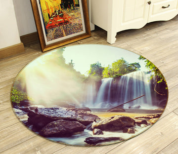 3D Waterfall 71185 Round Non Slip Rug Mat