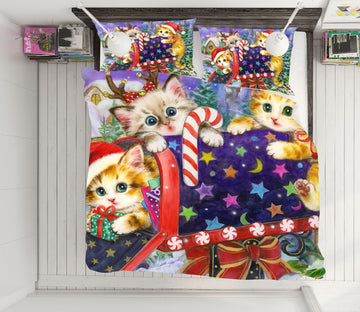 3D Christmas Cat 5919 Kayomi Harai Bedding Bed Pillowcases Quilt Cover Duvet Cover