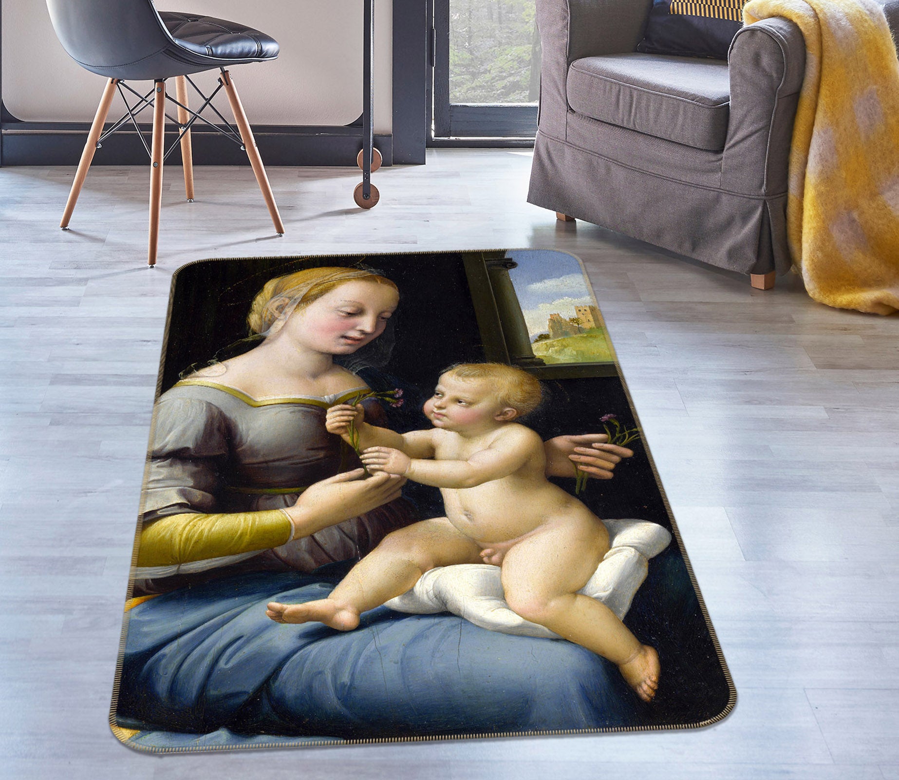3D Woman Child 65061 Non Slip Rug Mat
