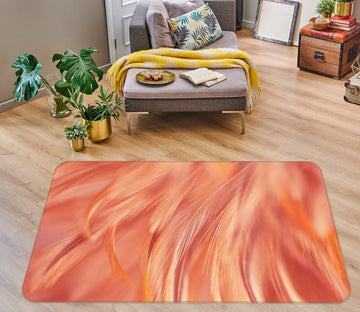 3D Orange Feather Pattern 30057 Non Slip Rug Mat