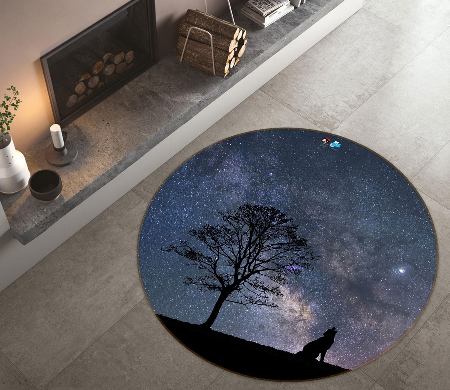 3D Trees 81197 Round Non Slip Rug Mat
