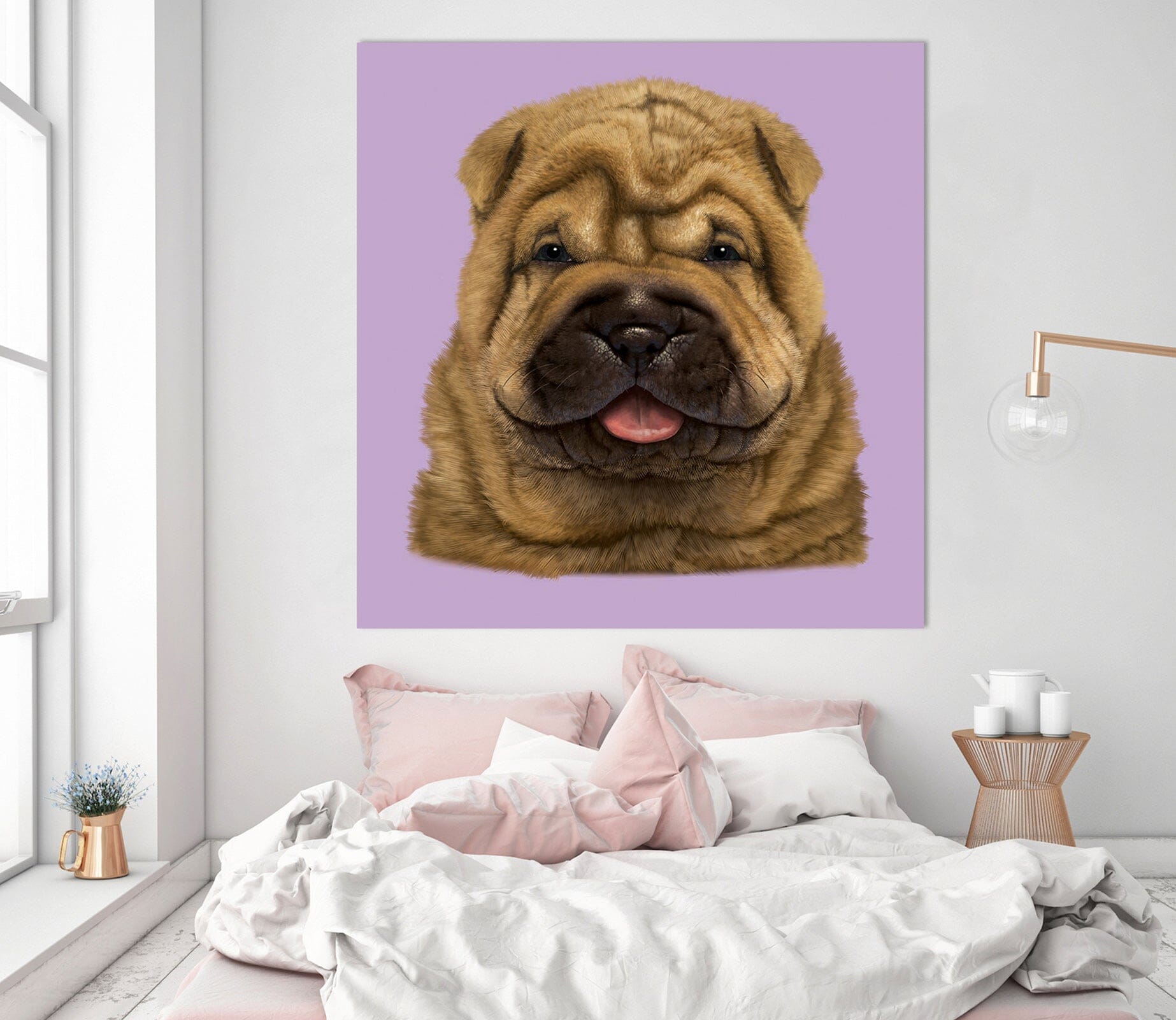 3D Shar Pei Puppy Portrait 069 Vincent Hie Wall Sticker Wallpaper AJ Wallpaper 2 