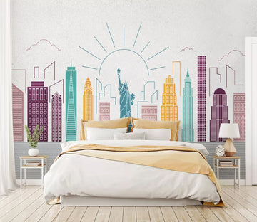 3D New York Building WC2049 Wall Murals