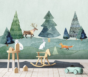 3D Rabbit Fox Deer 009 Wall Murals Wallpaper AJ Wallpaper 2 